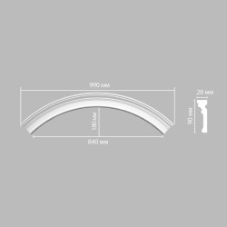 Радиус [1/4 круга] DECOMASTER DP-9012-120 (Rнар. 700 | Rвн. 600мм)